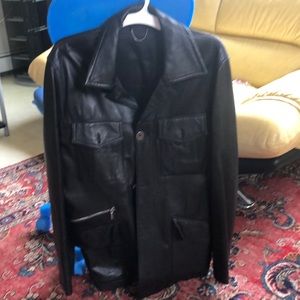 Black Versace leather men’s jacket